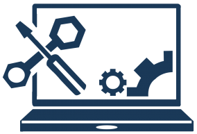 Computer and Gears Icon